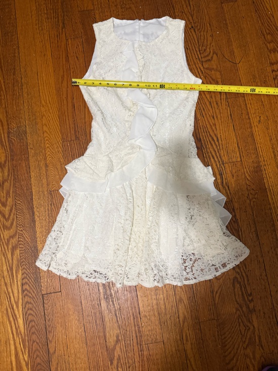 Dresses & Skirts - White Lace Mini Dress with Ruffle Detail